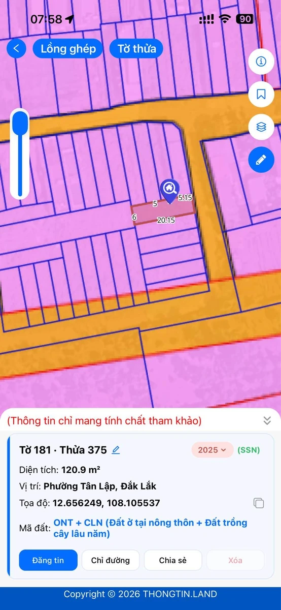 Bán đất mặt tiền đường 120m² Tân Lập, Buôn Ma Thuột 1,65 tỷ - Ảnh thu nhỏ 5