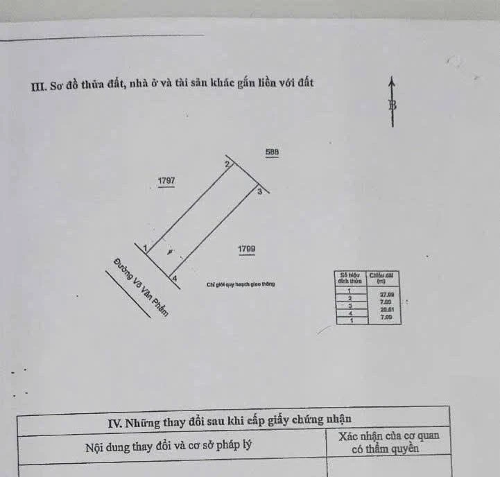 Bán đất Phường Bến Tre 197m2 mặt tiền Võ Văn Phẩm 1 tỷ 100 triệu - Ảnh thu nhỏ 3