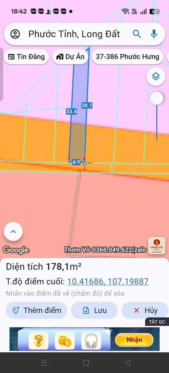 Bán 2 lô đất liền kề 150m2 Phước Tỉnh Vũng Tàu 1 tỷ 435 triệu - Ảnh 1