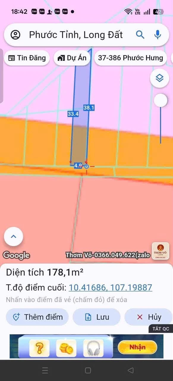 Bán 2 lô đất liền kề 150m2 Phước Tỉnh Vũng Tàu 1 tỷ 435 triệu - Ảnh 1