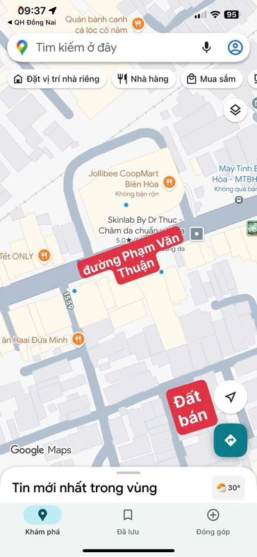 Bán lô đất góc 2 mặt tiền 94,5m2 đối diện Co.opmart Biên Hòa, phường Trấn Biên, Đồng Nai