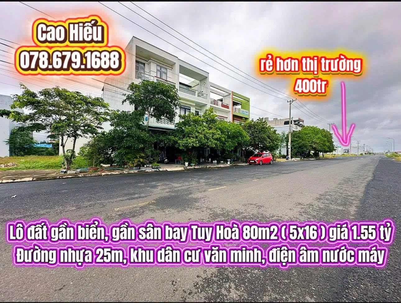 Bán đất gần biển sân bay Tuy Hoà 80m2, 1.55 tỷ - Ảnh 1