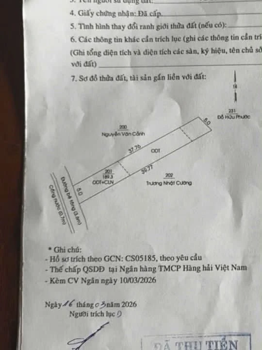 Bán đất 189,3m2 (thổ cư 90m2) kèm nhà kho và vườn, gần chợ Bưng Cầu, Hiệp An - Ảnh 1