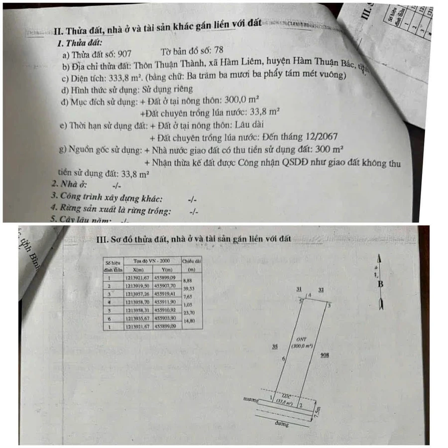 Bán đất Bình Thạnh 333,8m² sổ hồng 1,65 tỷ - Ảnh 1