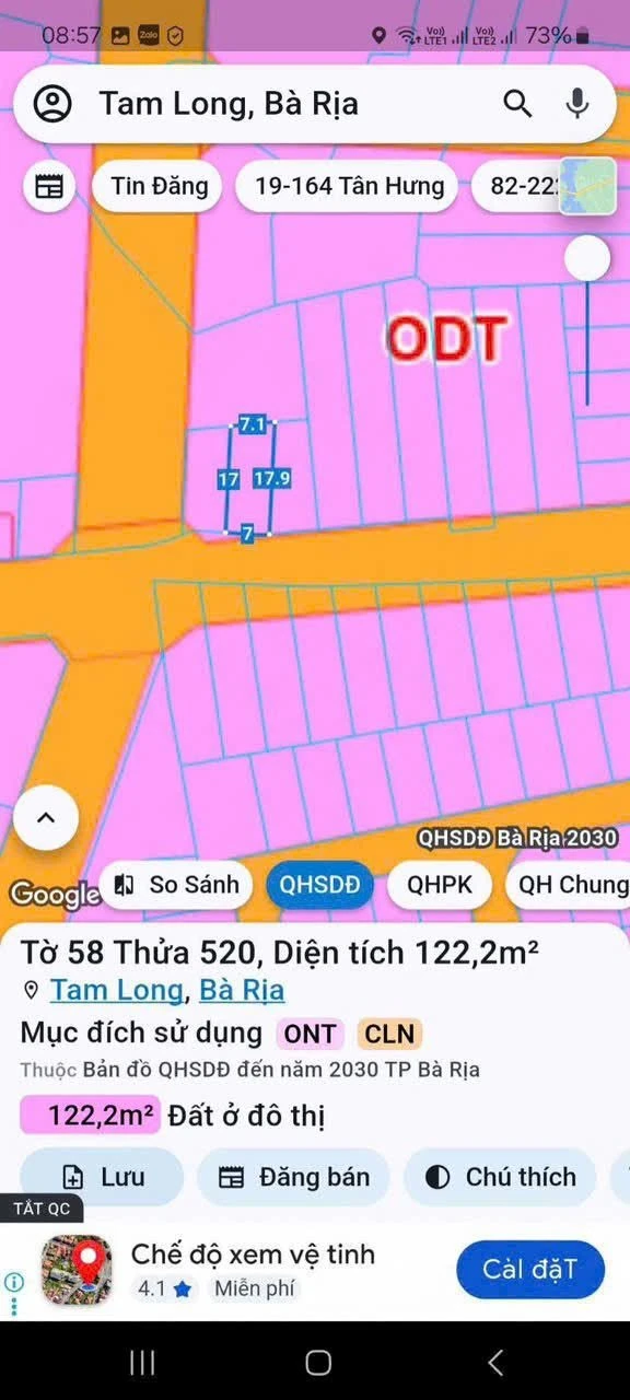 Bán lô đất 80m² Hòa Long Bà Rịa, giá 1 tỷ 650 triệu - Ảnh 1