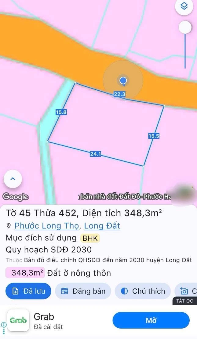 Bán đất mặt tiền 348m2 Đất Đỏ, Cần Giờ - 1 tỷ 600 - Ảnh thu nhỏ 4