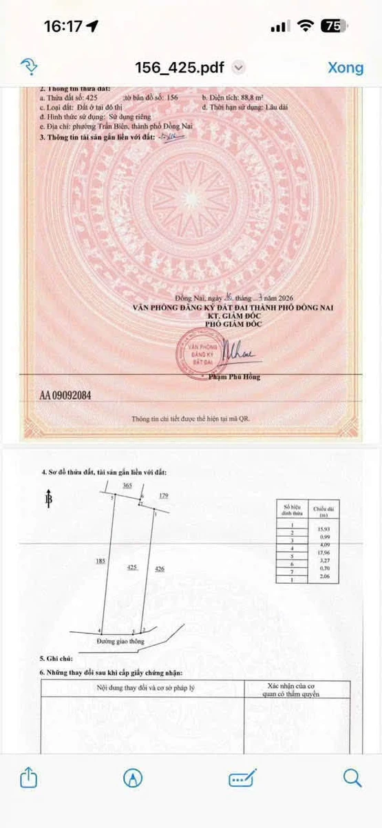 Bán đất Biên Hòa 89m2, gần Chợ 57 – 2 tỷ 650 - Ảnh 1