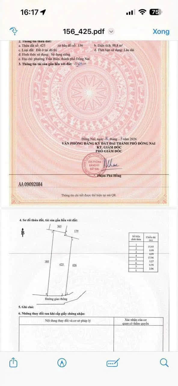 Bán đất Biên Hòa 89m2, gần Chợ 57 – 2 tỷ 650 - Ảnh 1