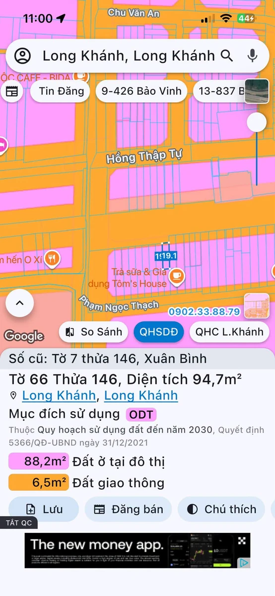 Bán đất nền 95m² Phường Long Khánh, giá 1,1 tỷ - Ảnh thu nhỏ 2