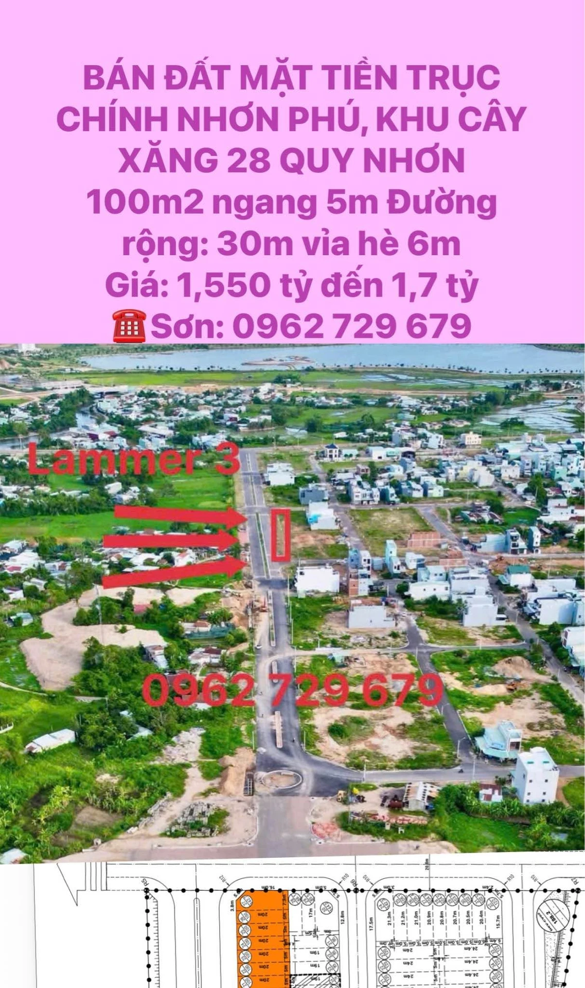 Bán đất mặt tiền Nhơn Phú 100m2 1,55 tỷ Quy Nhơn - Ảnh 1