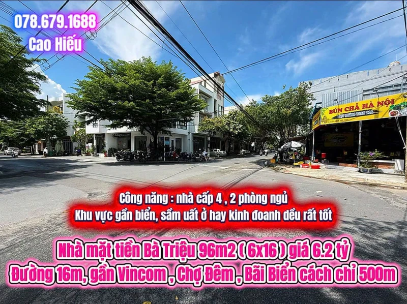 Nhà mặt tiền Bà Triệu 96m2, 2PN giá 6.2 tỷ, Phú Yên