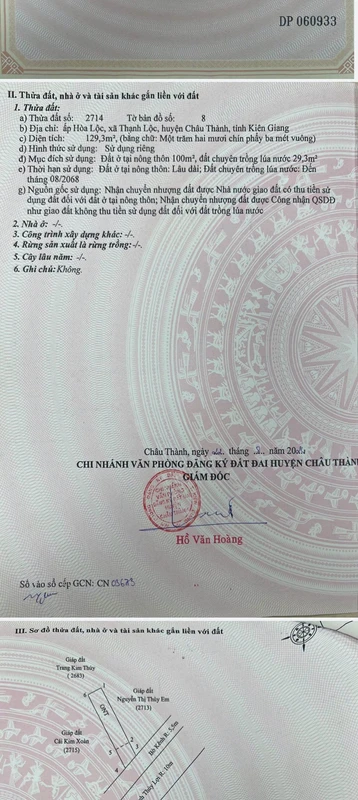 Bán 2 nền đất liền kề 249m2 đối diện KCN Thạnh Lộc Kiên Giang