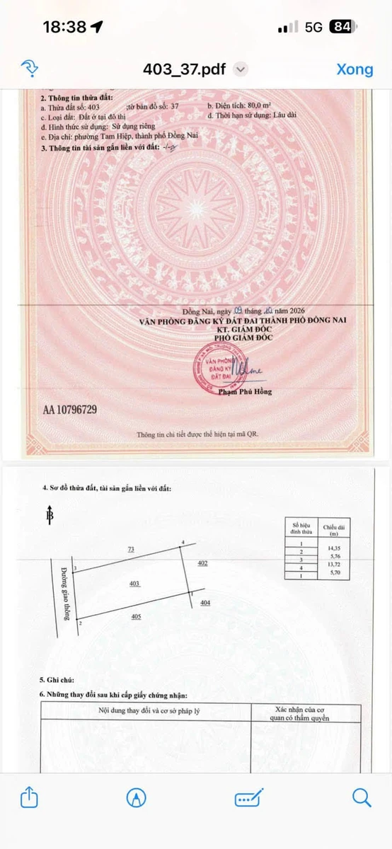 Bán lô đất mặt tiền Trương Quyền 80m² - 4 tỷ 650 - Ảnh 1