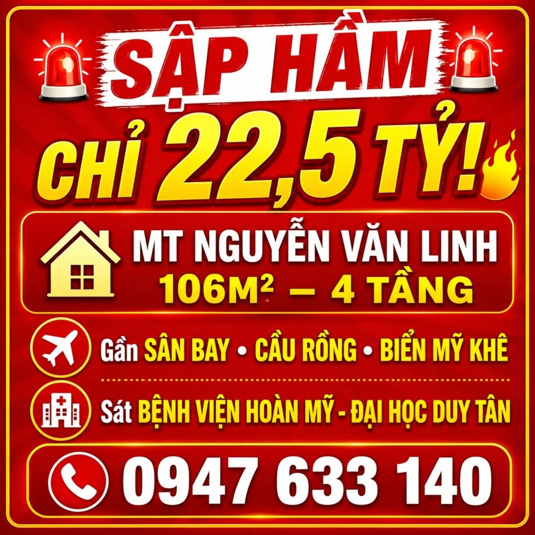 Bán nhà mặt tiền Nguyễn Văn Linh Đà Nẵng 106m² 22.5 tỷ - Ảnh 1