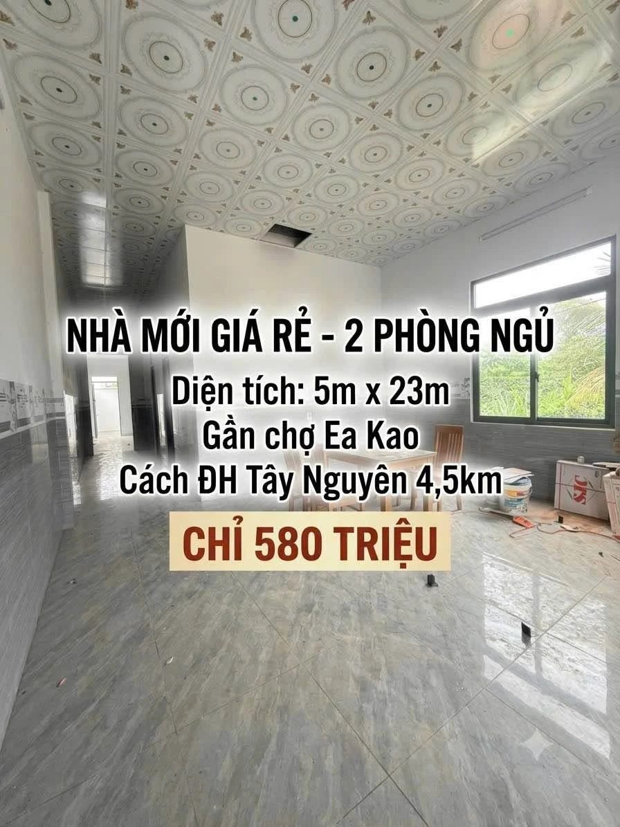 Bán nhà mới 2 phòng ngủ 115m² giá 580 triệu - Ảnh 1