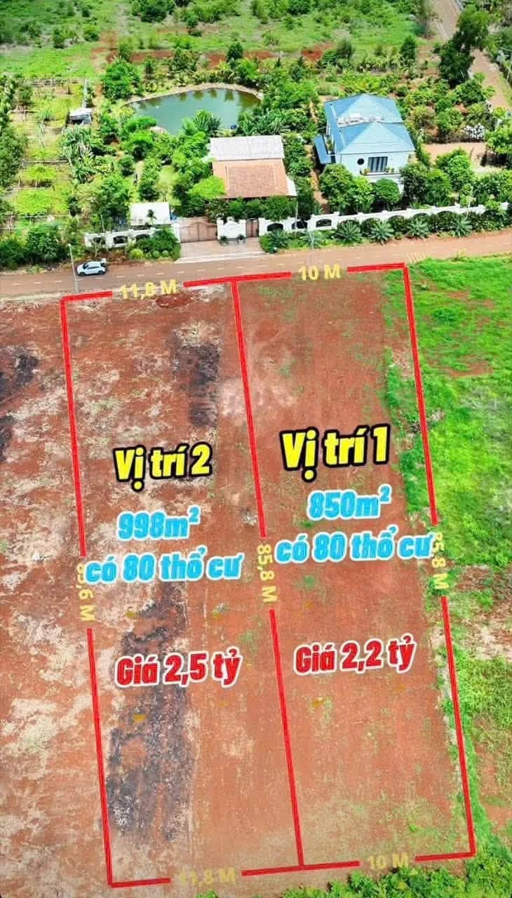 Bán lô đất 850m2 tại Long Tân 2.2 tỷ - Ảnh 1