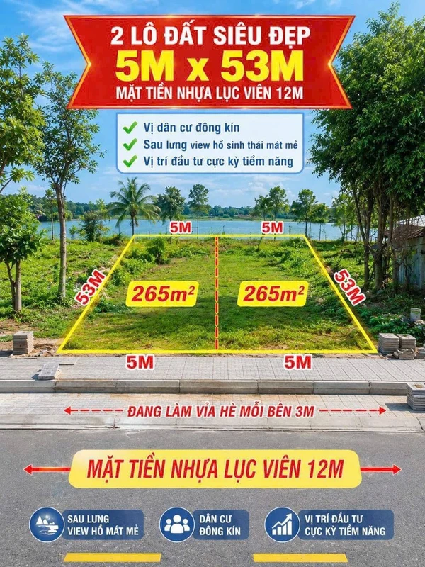 Bán lô đất mặt tiền Lục Viên 551.5m² Long An