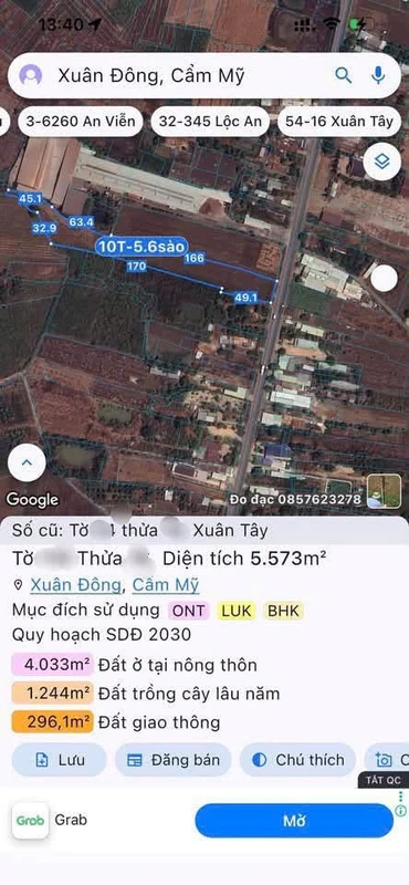Bán đất mặt tiền tỉnh lộ 765 Xuân Tây Đồng Nai 300m² 8 tỷ