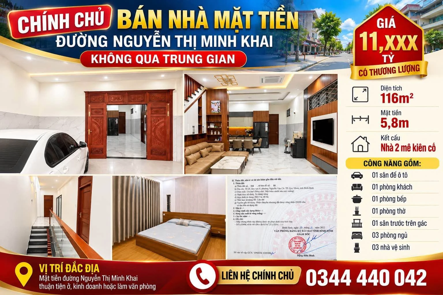 Bán nhà mặt tiền Nguyễn Thị Minh Khai 116m² 3 phòng ngủ 11 tỷ - Ảnh 1