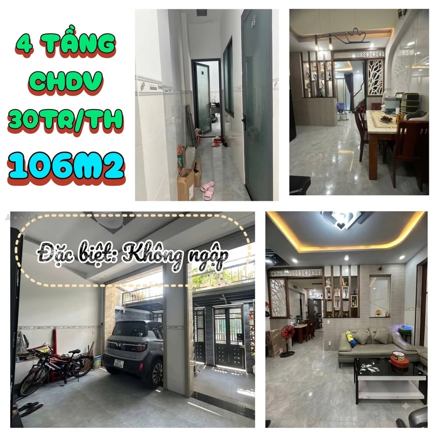 Bán nhà 4 tầng 7 phòng CHDV hẻm xe hơi 106m2 Bình Chiểu, Thủ Đức, giá hơn 8 tỷ - Ảnh 1