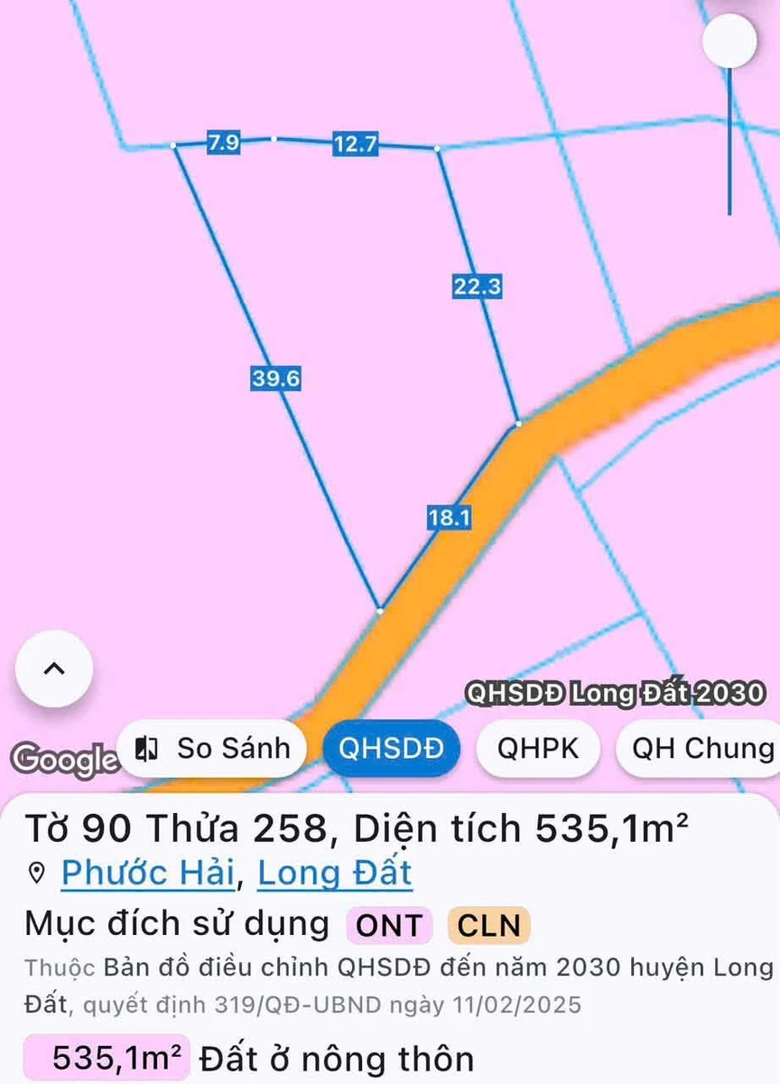 Bán đất vườn 535m² Phước Hải, cách biển 2,5km, 980 triệu - Ảnh thu nhỏ 3