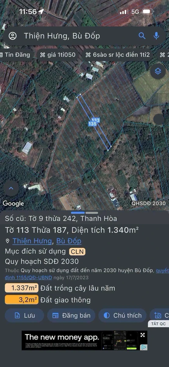 Bán đất 1.340m2 Ấp 1 Thanh Hòa, Bù Đốp, Bình Phước - Ảnh thu nhỏ 3