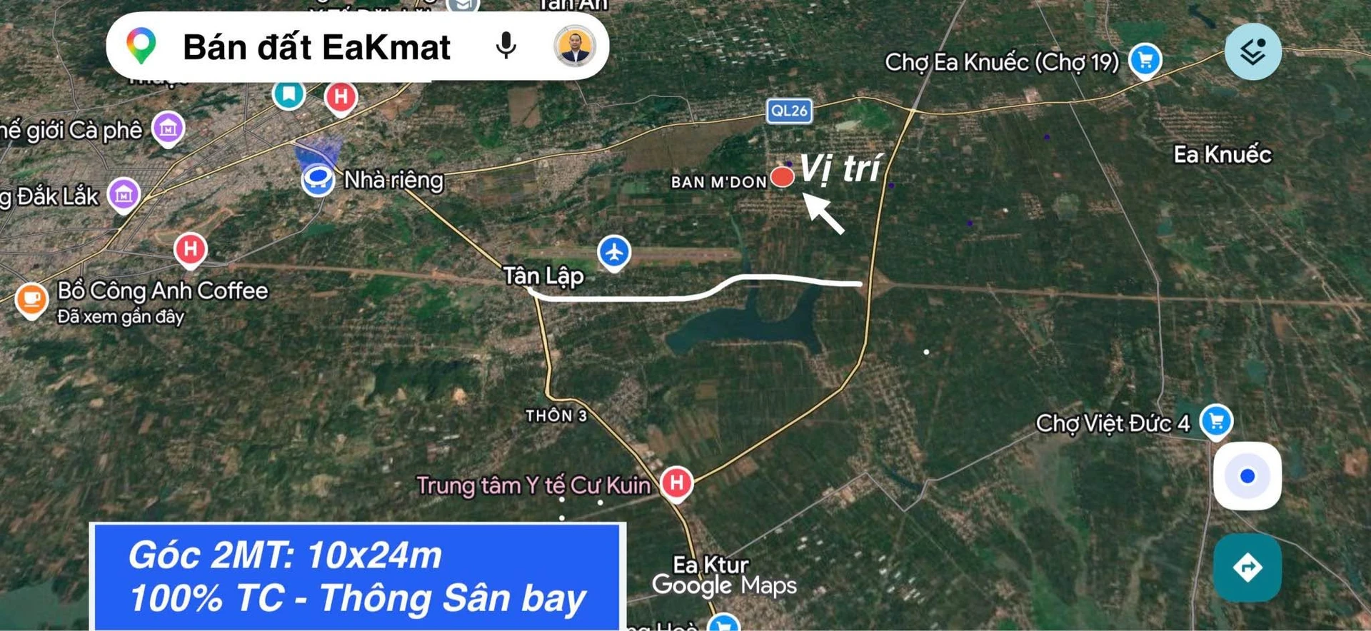 Bán đất góc 2 mặt tiền Ea Kmat 240m², 2 tỷ 750 - Ảnh 1