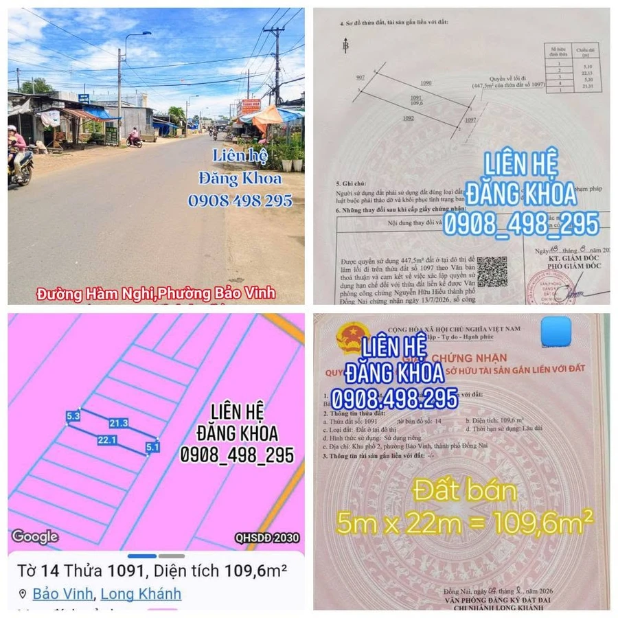 Bán đất thổ cư 109m² đường Hàm Nghi, Long Khánh - Ảnh thu nhỏ 3