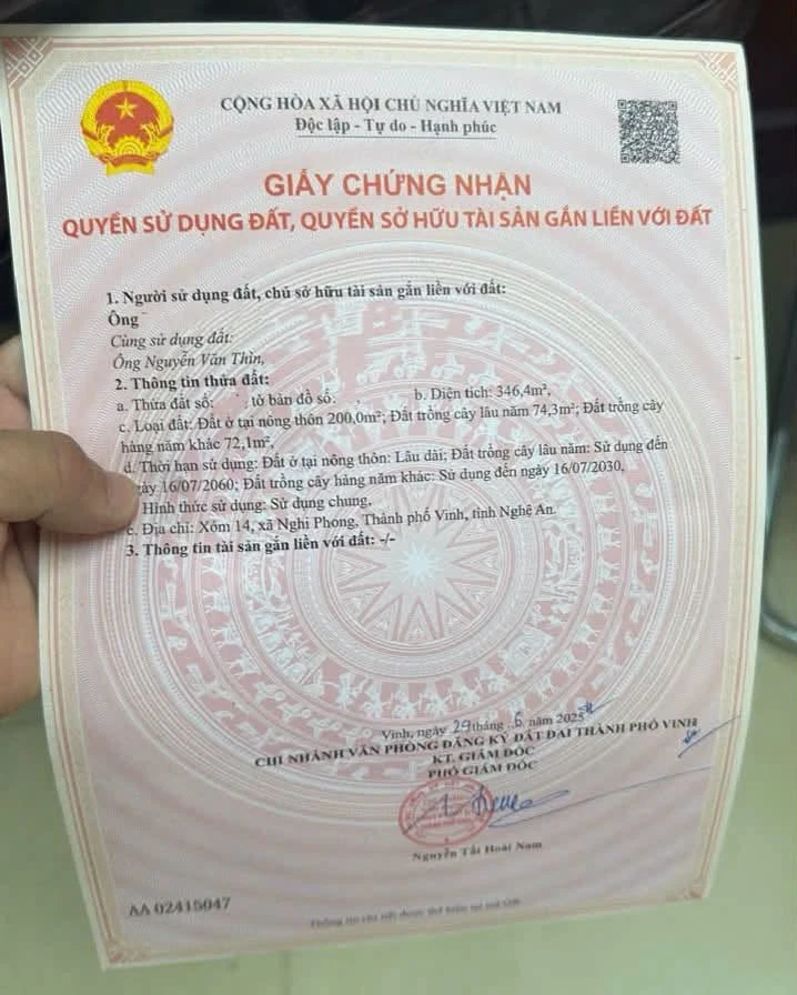 Bán đất 346,4m2 xóm 14 Vinh Lộc, Nghệ An - Ảnh thu nhỏ 2