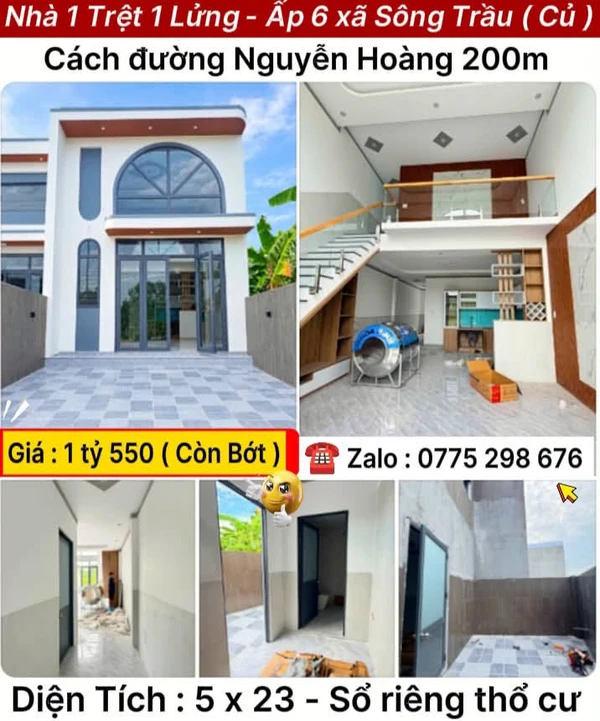 Bán nhà gác lửng 115m² Phường Trảng Bom 1 tỷ 550