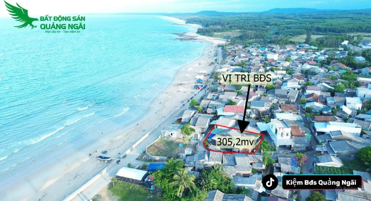 Bán đất biển An Cường, lô góc 305m2, 300 TC + Nhà cấp 4 cách biển 1 bước chân, giá 3.1 tỷ bớt nhẹ - Ảnh 1