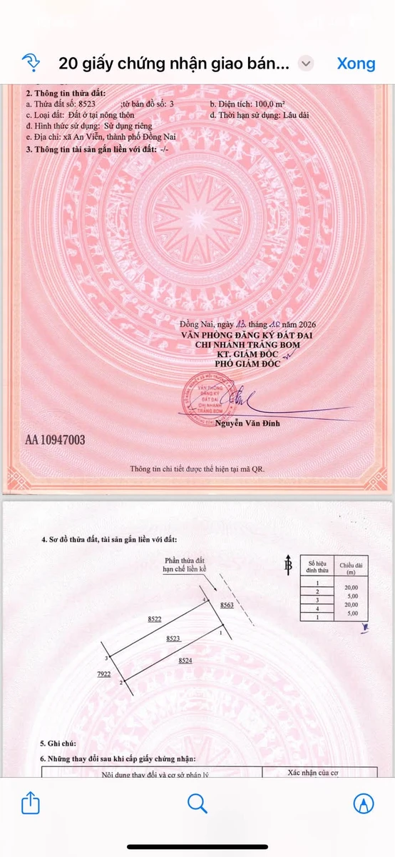 Bán đất nền 100m² tại Trảng Bom, An Viễn - Ảnh thu nhỏ 3