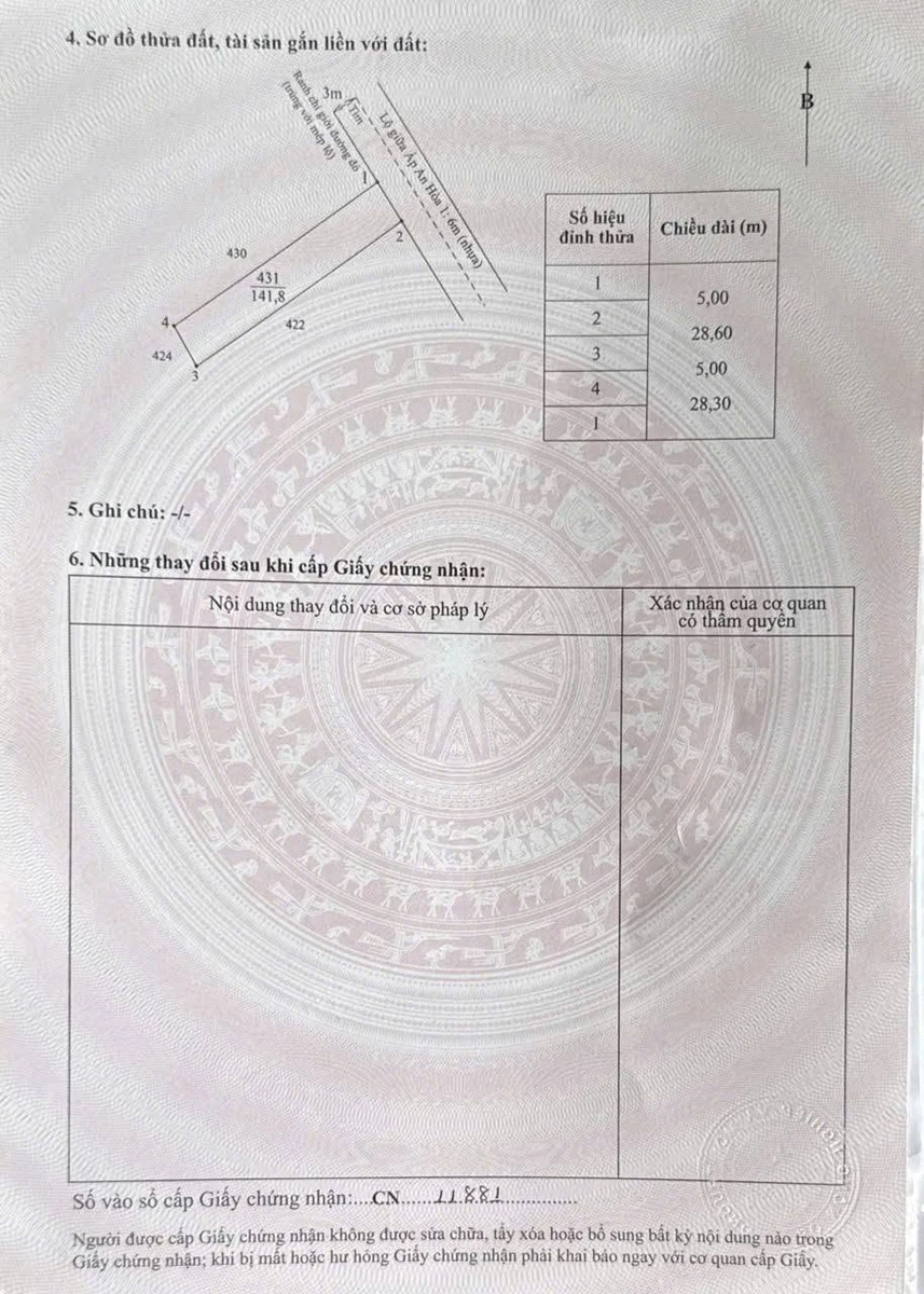 Bán đất thổ cư 140m² An Hòa Thủ Thừa Long An 370 triệu - Ảnh thu nhỏ 3