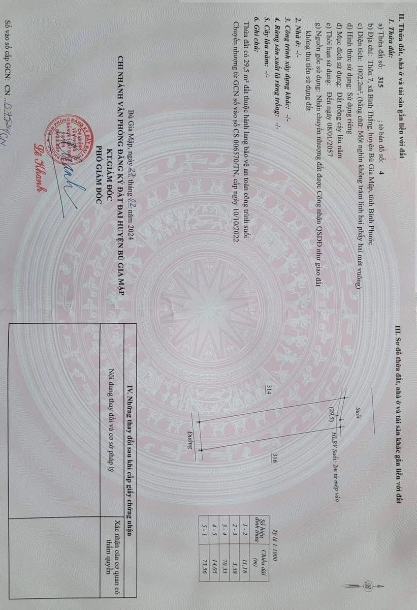 Bán đất 1000m² Bình Thắng, Bù Gia Mập, Bình Phước - Ảnh thu nhỏ 3