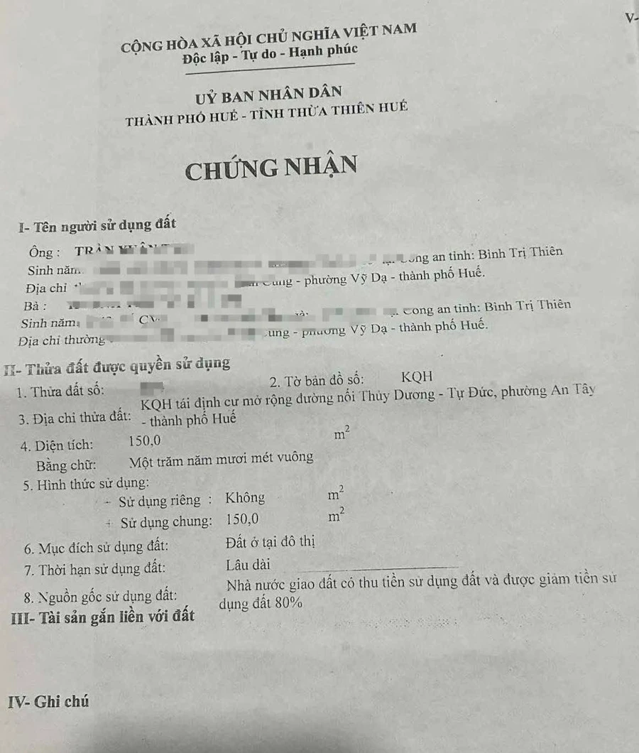 Bán đất mặt tiền đường Lương Nhữ Học 150m² KQH Xóm Hành, Phường An Cựu, Huế - Ảnh thu nhỏ 4