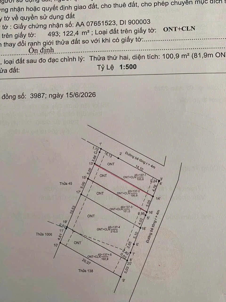 Bán đất góc 2 mặt tiền Bạch Đằng Cần Giờ 100m² - Ảnh 1