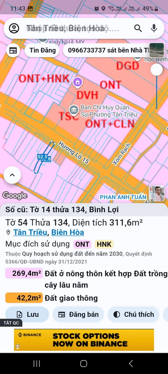 Bán đất mặt tiền Hương Lộ 15 Tân Triều Đồng Nai 300m² 3,4 tỷ - Ảnh thu nhỏ 2