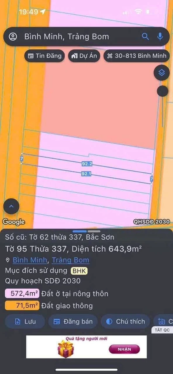 Bán đất mặt tiền Bắc Sơn Long Thành 644m2 sổ riêng - Ảnh thu nhỏ 2
