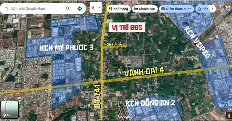 Bán đất Hòa Lợi Bến Cát 117.6m² giá 1 tỷ 250