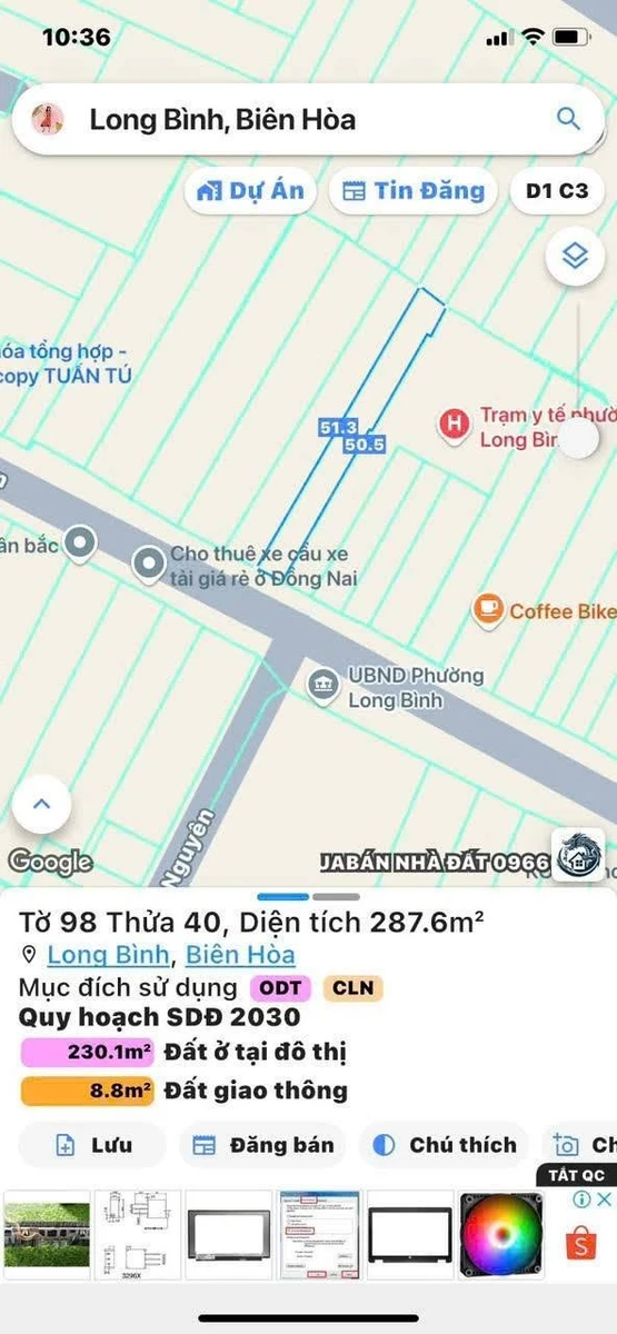 Bán 2 lô đất liền kề Long Bình, Biên Hòa, 575 m², 2 tỷ - Ảnh thu nhỏ 2