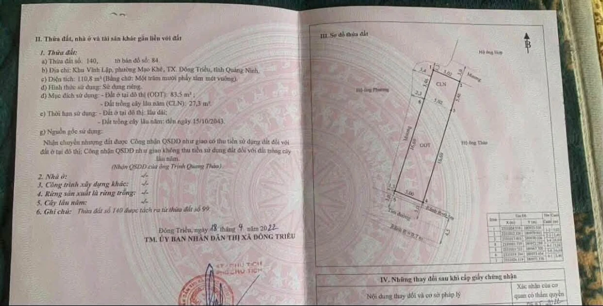 Bán đất 110m² Vĩnh Lập, Quảng Ninh giá 8 tỷ - Ảnh 1