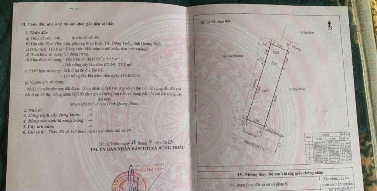Bán đất 110m² Vĩnh Lập, Quảng Ninh giá 8 tỷ - Ảnh 1