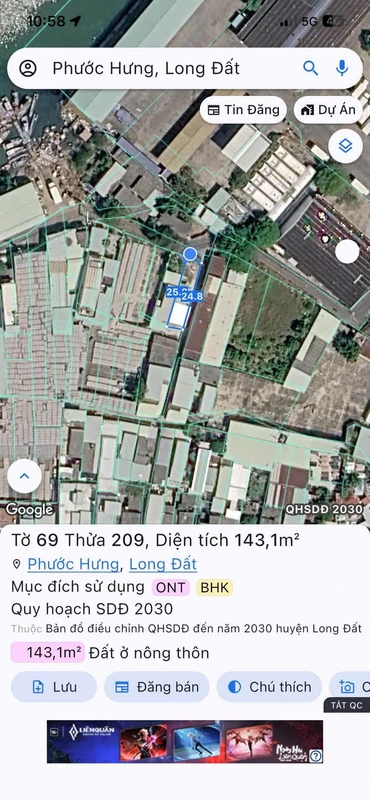 Bán đất góc 2 mặt tiền 5,6x25m có 80m thổ cư tại Phước Hưng, Long Hải