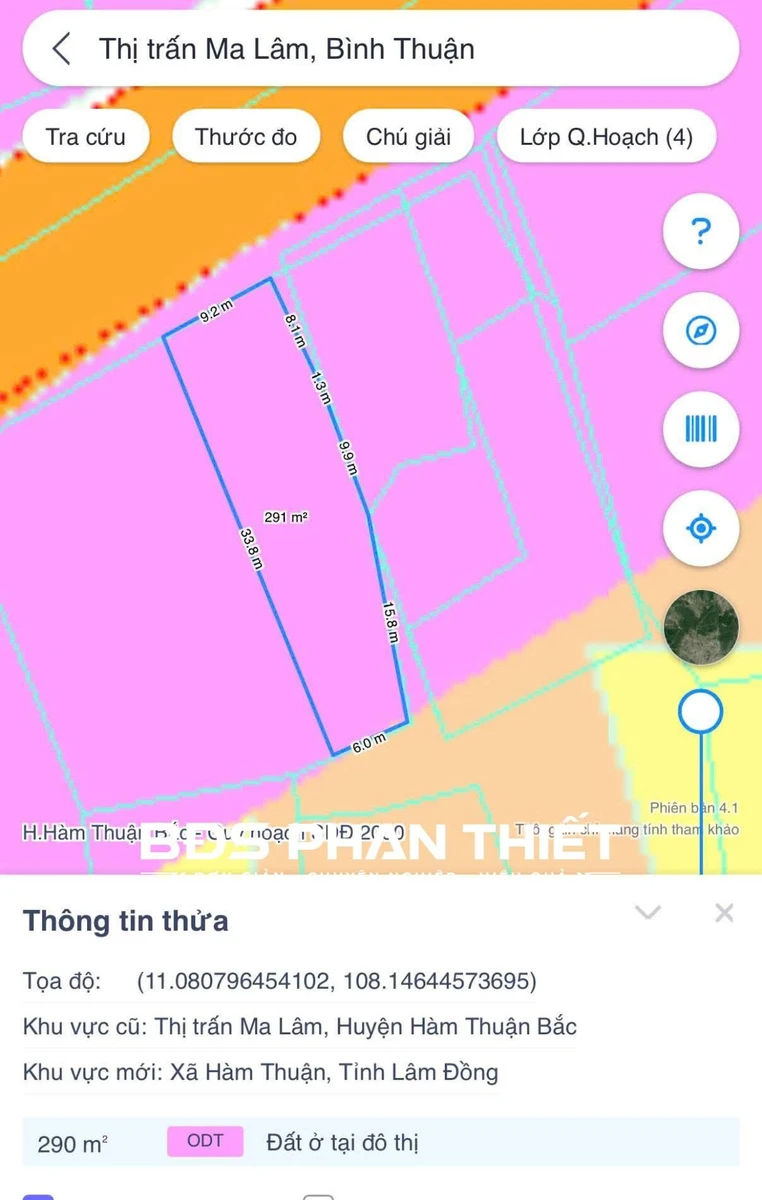 Bán đất mặt tiền Ma Lâm 290,8 m² Phan Thiết 850 triệu - Ảnh 1