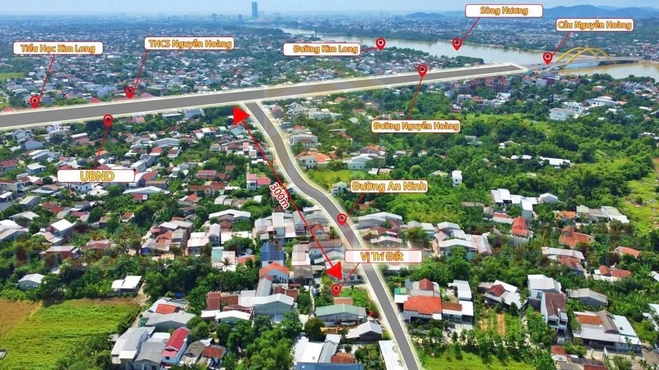 Bán đất 3 mặt tiền đường An Ninh 128,8m² giá 2,85 tỷ, Kim Long, Huế - Ảnh 1