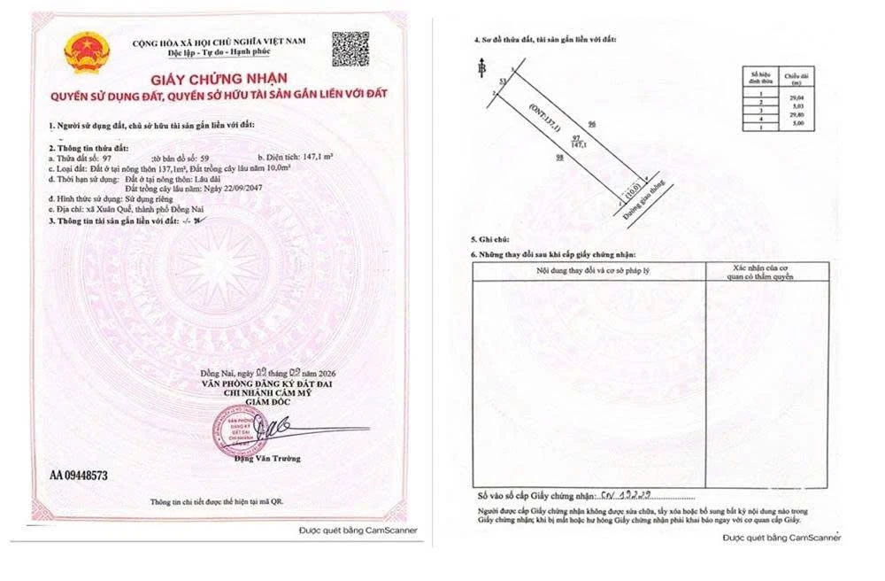 Bán lô đất thổ cư 147m² gần KCN Xuân Quế 550 triệu - Ảnh 1