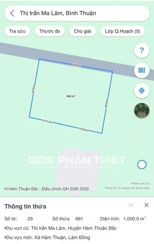 Bán đất vườn Ma Lâm 1000 m² giá 500 triệu