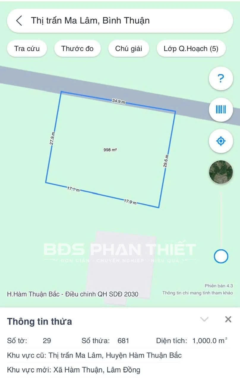 Bán đất vườn Ma Lâm 1000 m² giá 500 triệu - Ảnh 1