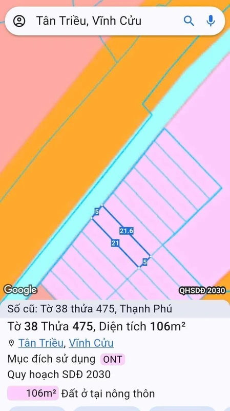 Bán đất mặt tiền DT768 Lavender 105m² Đồng Nai