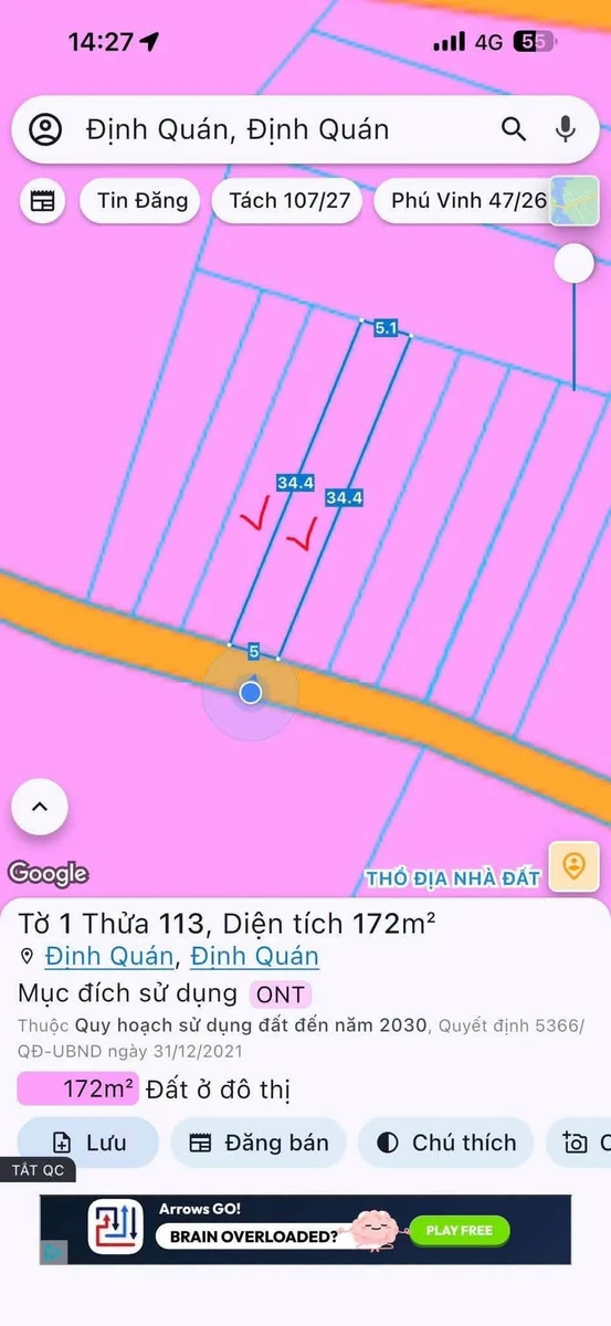 Bán 2 nền liền kề 170m² Định Quán, Đồng Nai 570 triệu - Ảnh thu nhỏ 5